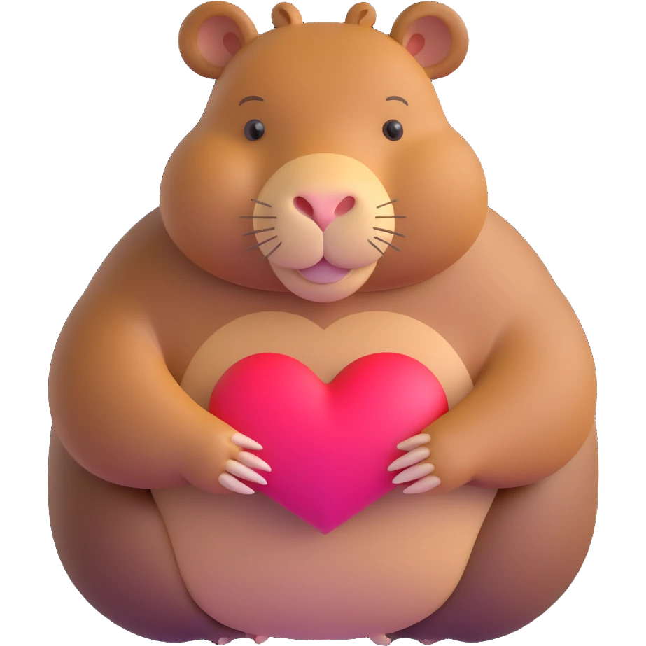 capybara making a heart with his hands emoji