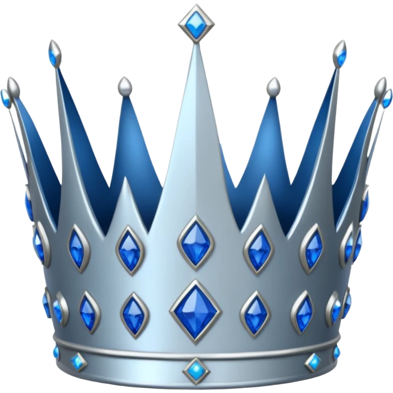 Redsilver crown with blue diamonds emoji