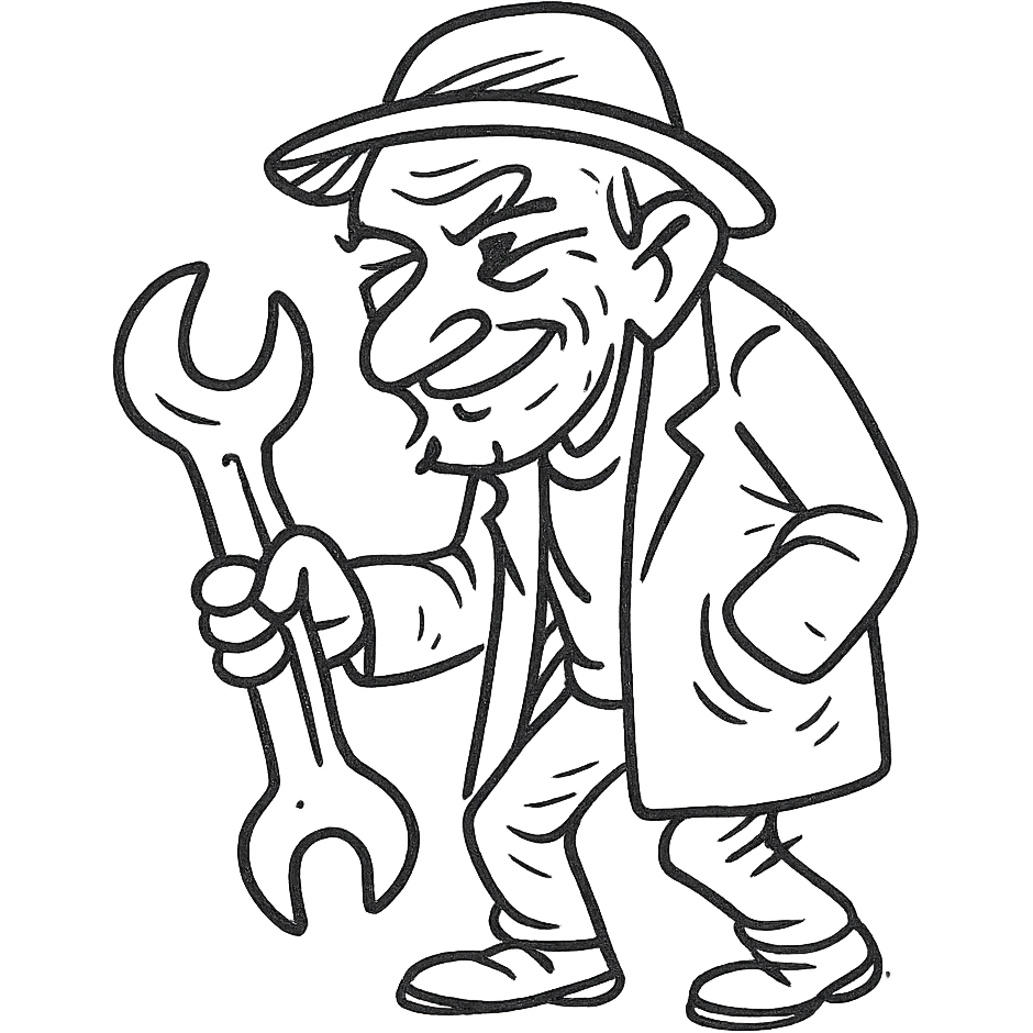 an old charismatic stalker with a big crescent wrench emoji
