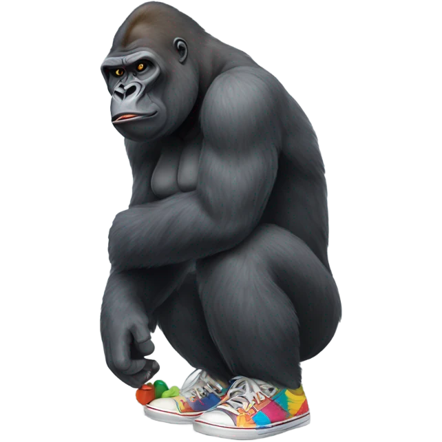 Gorilla with sneakers emoji
