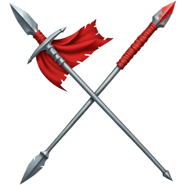 spartan spear, tied with red cloth emoji
