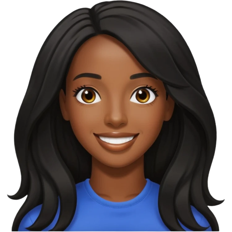 Kelly Rowland with black long hair emoji