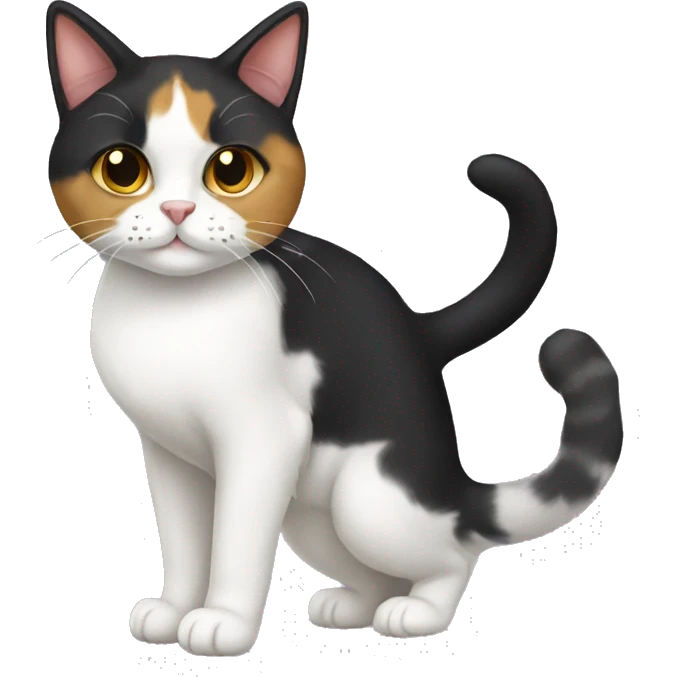 head Calico Cat body Tuxedo Cat emoji