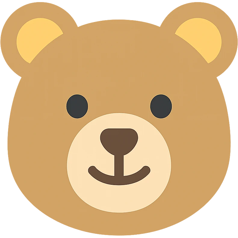 flat toon style blonde grizzly bear emoji