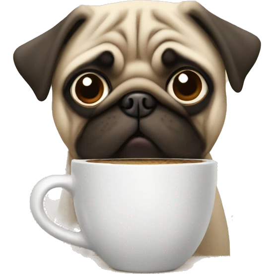 Pug and coffee emoji