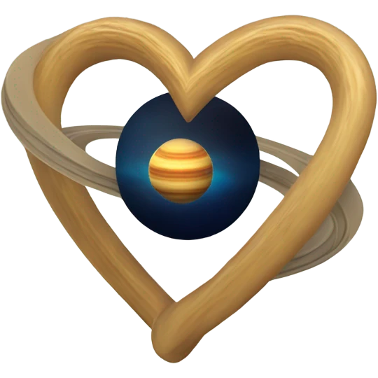 Saturn as a heart with the rings around it emoji