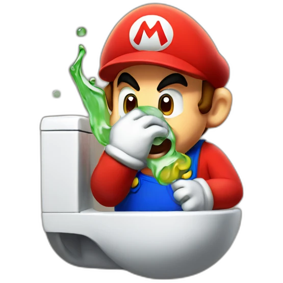 Mario puking emoji