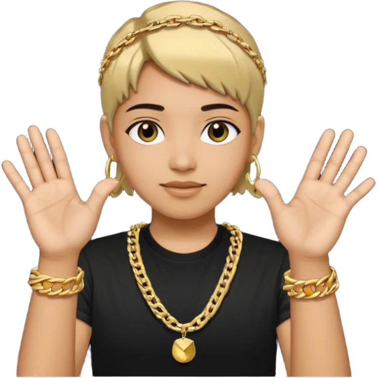 sinal com as mãos do cantor JUL emoji