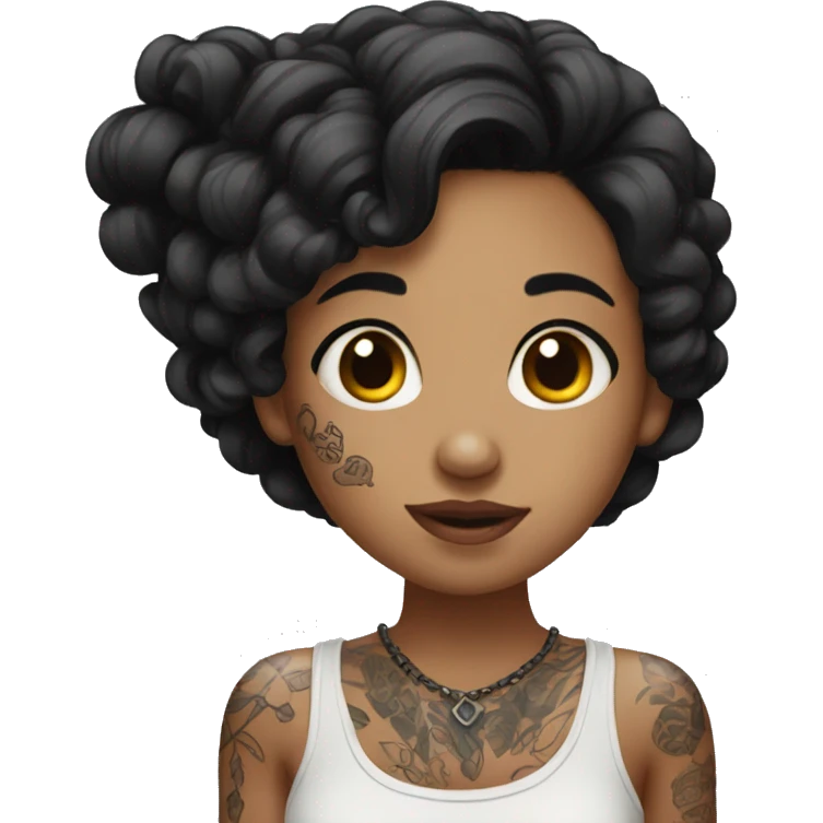 Black haired girl with tattoos  emoji