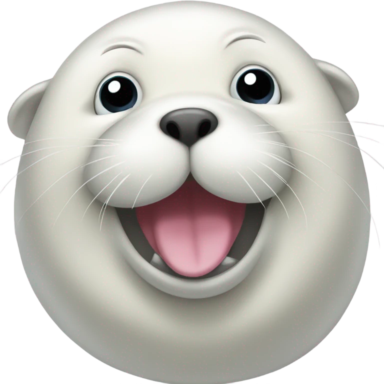 happy fat fluffy white seal emoji