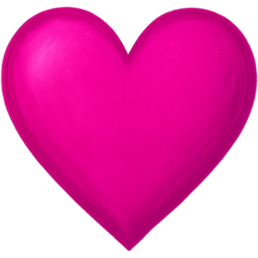heart with a bright fuchsia color, digital illustration, no background emoji