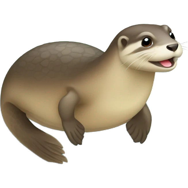 loutre sur une tortue emoji