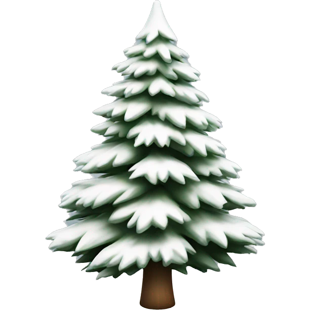  actual white fir christmas tree isolated.  emoji