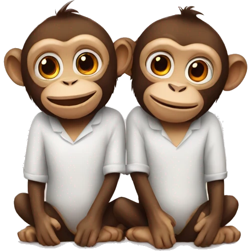 Two Monkeys in love  emoji