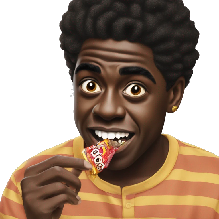 Kodak black eating one peice of candy emoji