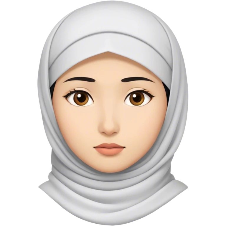 a white young asian Muslim woman doing thinking  emoji