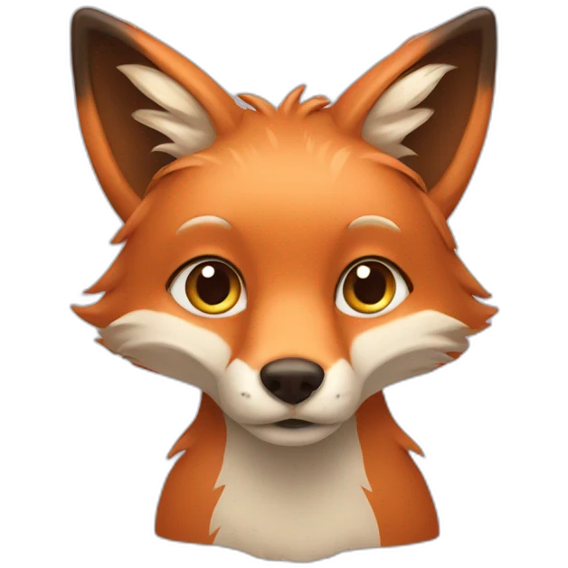 Fox With beige head hair  emoji