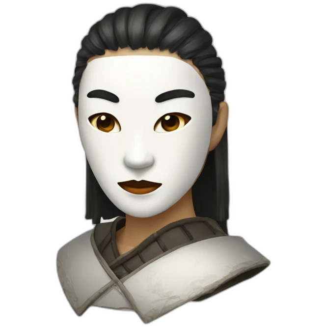 milk samurai woman mask emoji