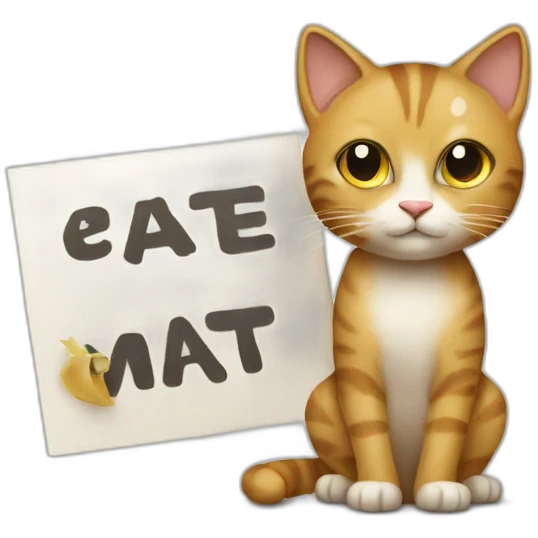 cat holding a sign with the inscription “Safina” emoji