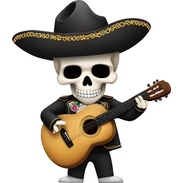 Skull with a mariachi at emoji
