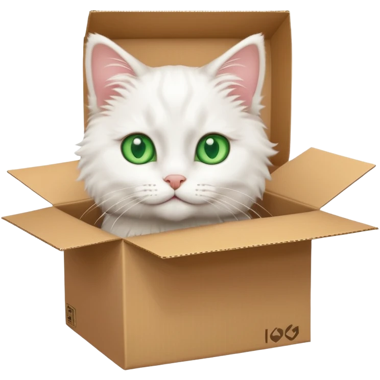 white cat in box emoji