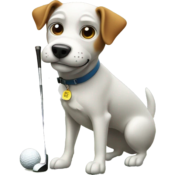 Dog playing golf emoji
