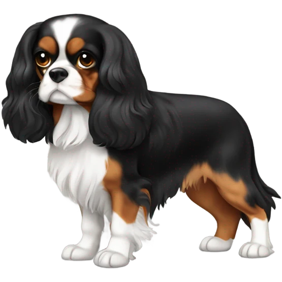 King Charles cavalier Black and Tan colour emoji
