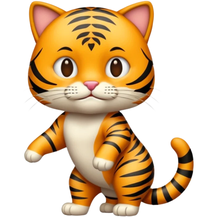 Um gato com corpo de tigre emoji