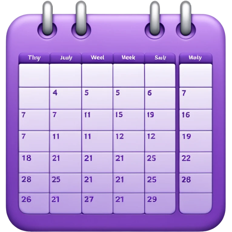 weekly calendar purple emoji