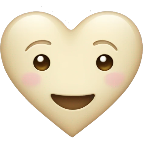Cream coloured heart emoji