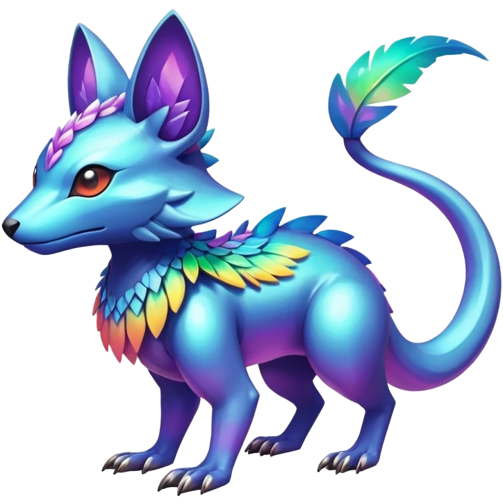  exotic tropical iridescent cyber-Protogen-Fakémon-Pokémon-Vernid-creature emoji