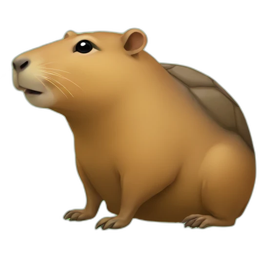 Capybara on turtle emoji