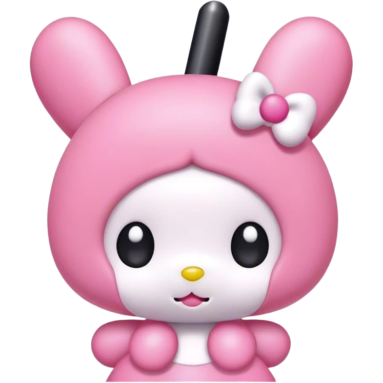 my melody sanrio with mascara spoolie emoji