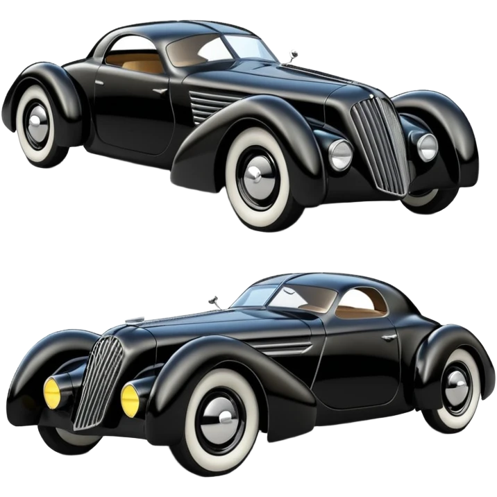  the animated series aerodynamic futuristic Batmobile loosely based on 1936 cord 812 (flat long straight faceted mechanical body) stealthy street rod  emoji