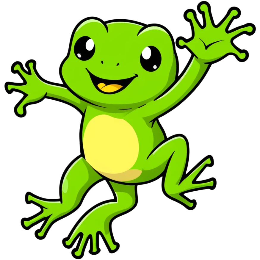 frog with long legs jumping emoji