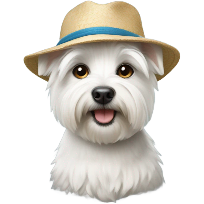 Westie wearing a hat emoji
