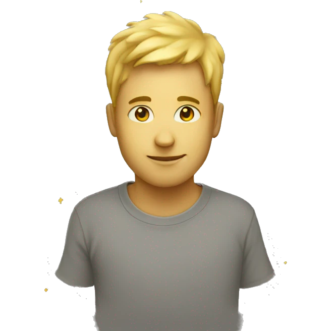 Person wearing t shirt filled with golden galaxies emoji