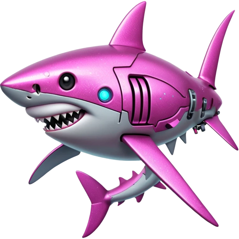 glitter mech shark pink cyberpunk emoji
