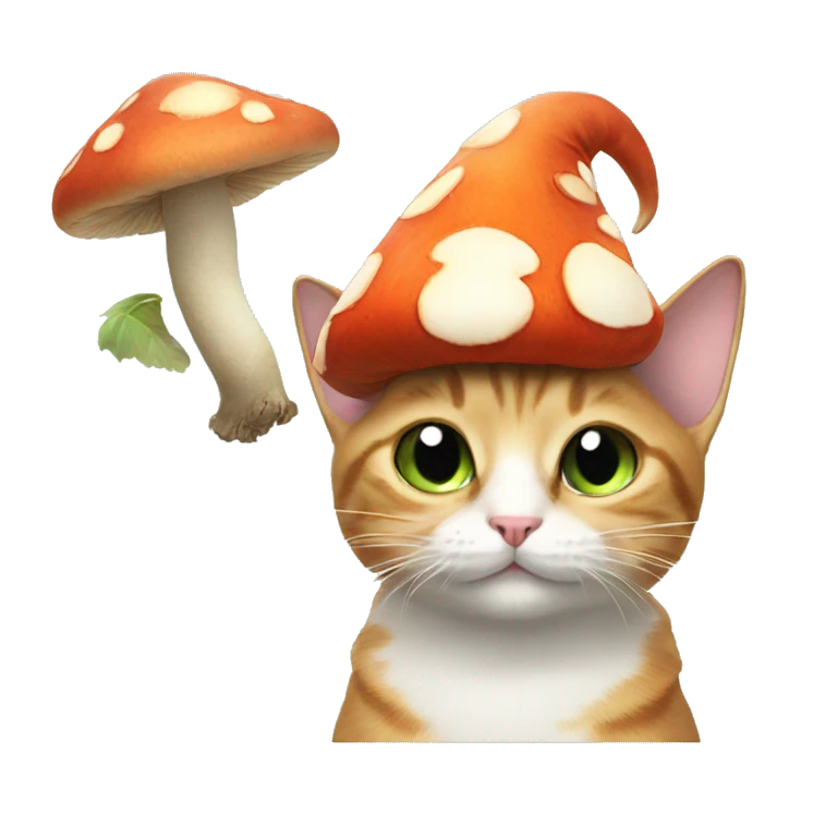 cat with fairy wings and a mushroom hat  emoji