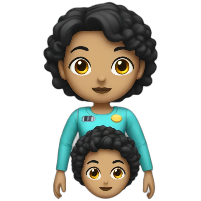 Space nana with Black hair emoji