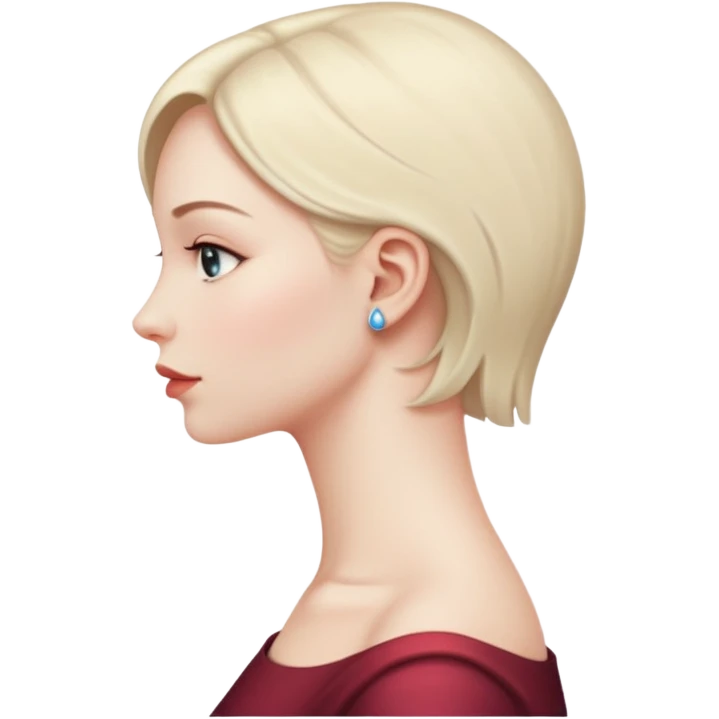 woman neck in profile emoji