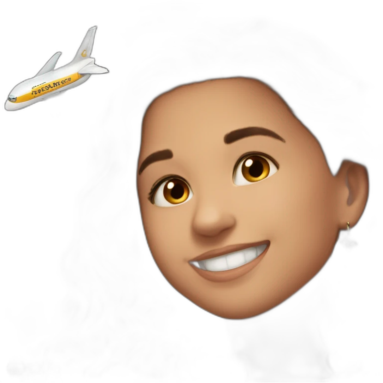 happy couple in airplane emoji