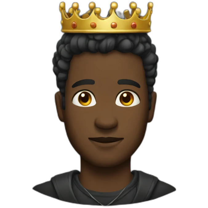 Black man crown emoji