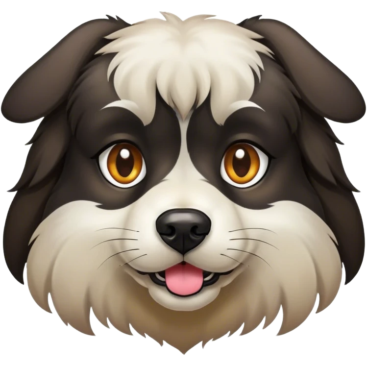 realistic dark-eyed dog portrait emoji