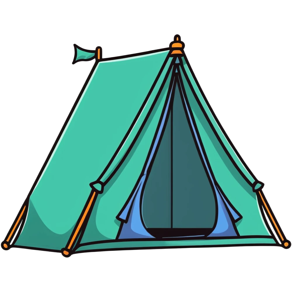 cute tent with open entrance emoji