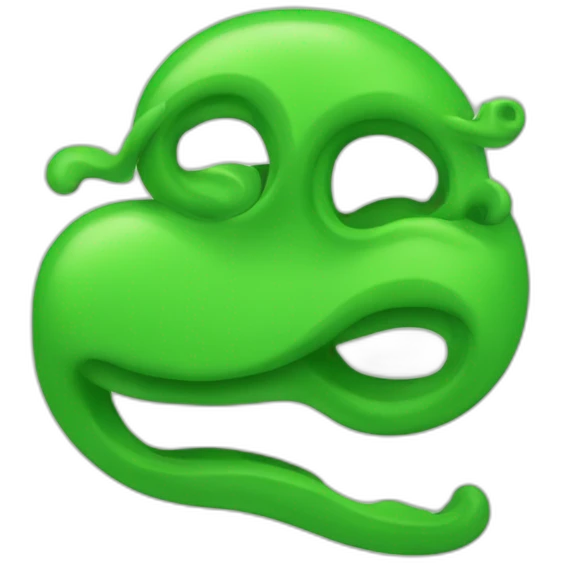 green squiggle from left bottom corner to right upper corner emoji