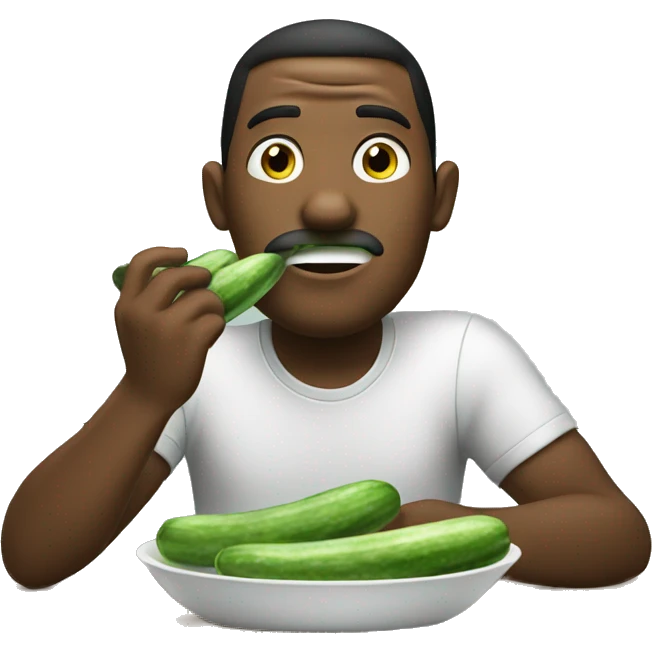 A man eatng cucumber  emoji