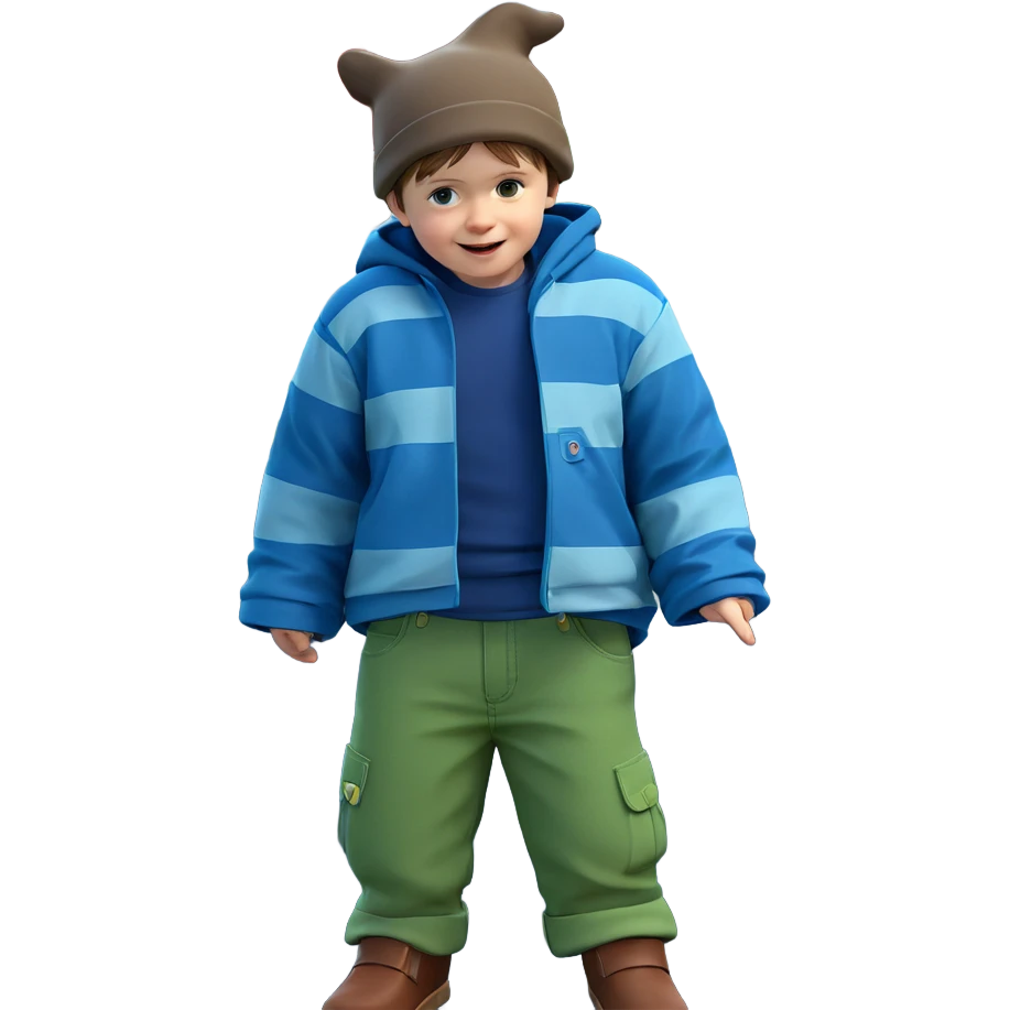 boy with hat by car emoji