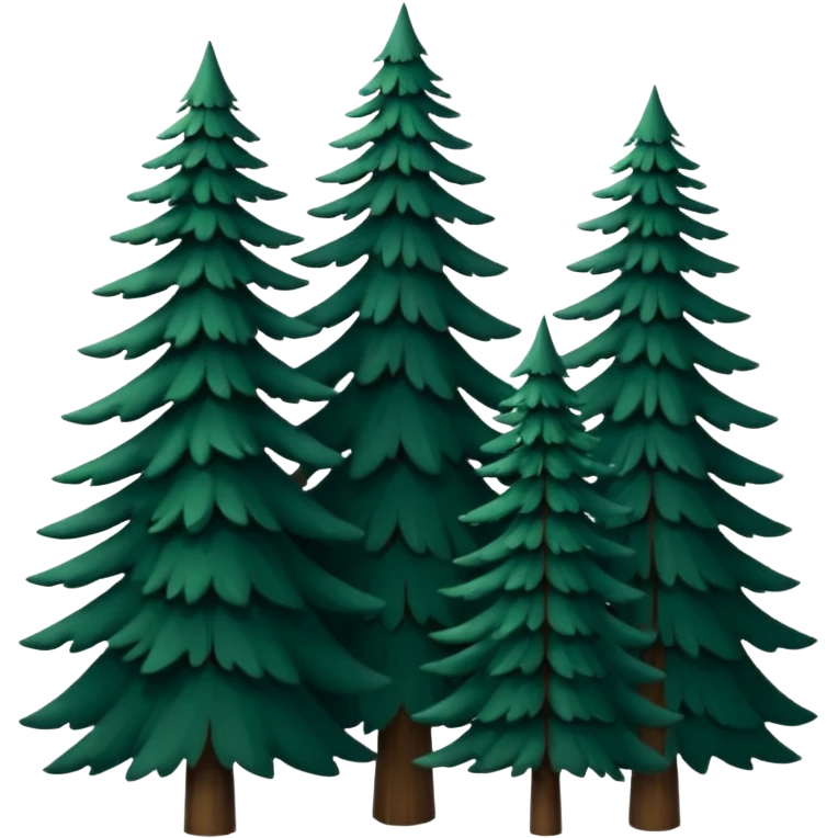 A cluster of tall pine trees forming a deep forest silhouette. emoji