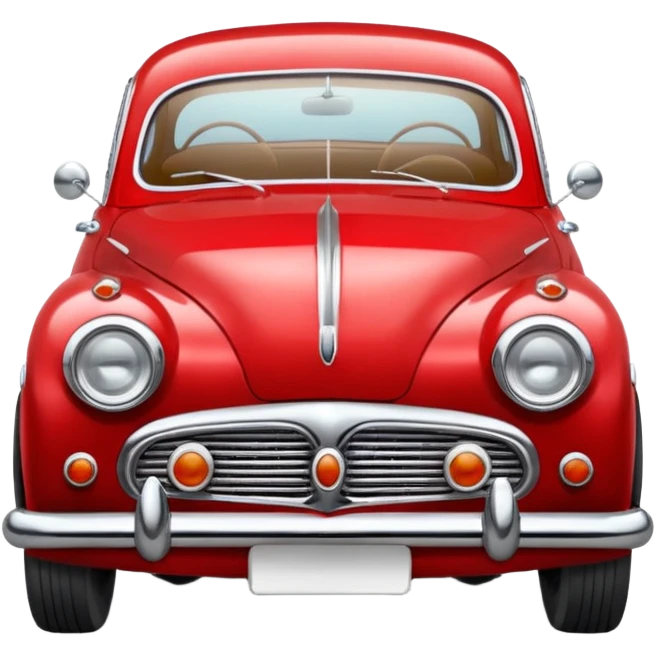 Illustrate a classic vintage car with chrome details & round headlights. emoji